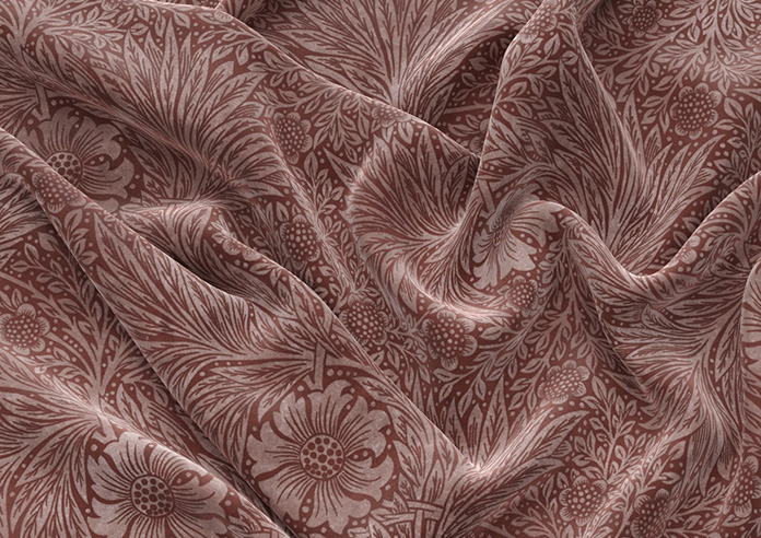 William Morris Marigold Velvet, Berry - Made to Measure Curtains - Image 4